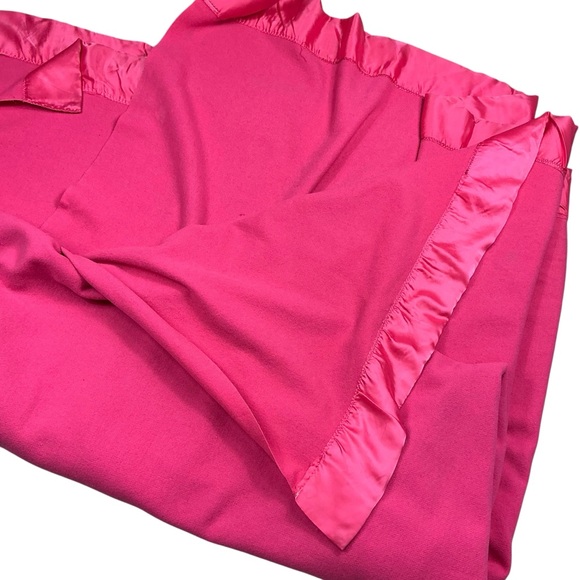 Vintage Fairbault woolen mills mid century 100% wool pink blanket 76 x 84 - Picture 2 of 4